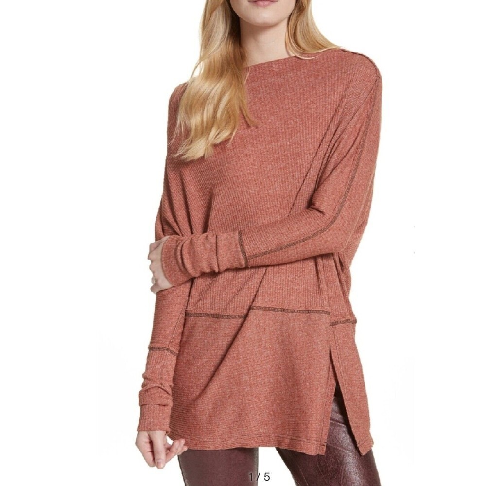 Free People We The Free Women’s  Londontown Asymmetrical Rust Tunic Top …